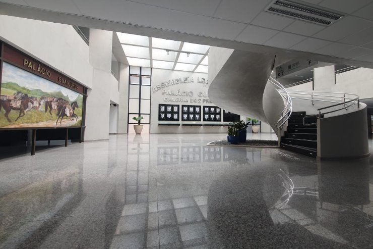 Imagem: Saguão do Palácio Guaicurus, sede do Legislativo Estadual, onde será realizada a mostra de artes visuais 