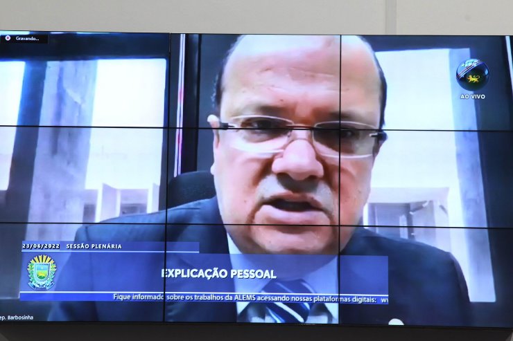 Imagem: Na tribuna virtual, o deputado Barbosinha falou da nomeação do novo reitor da UFGD