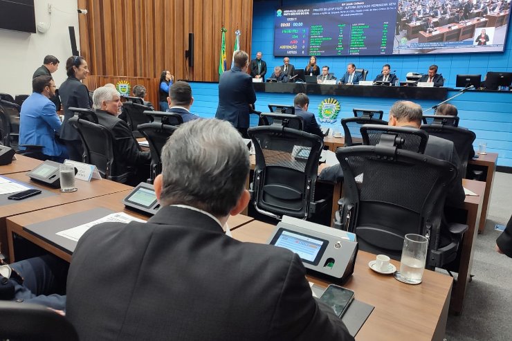 Imagem: Plenário da Assembleia Legislativa de Mato Grosso do Sul; na sessão desta terça-feira, serão votados cinco projetos