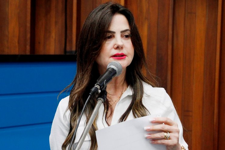 Imagem: Deputada Mara Caseiro durante sessão plenária da ALEMS; parlamentar é a autora do projeto