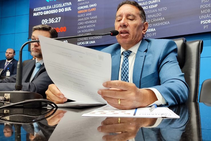 Imagem: O deputado e presidente da ALEMS, Gerson Claro, exaltou o desenvolvimento de Mato Grosso do Sul