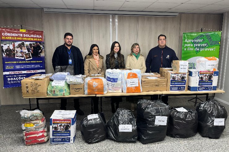 Imagem: Entrega dos donativos da ação solidária em prol do Rio Grande do Sul aconteceu nesta quarta-feira