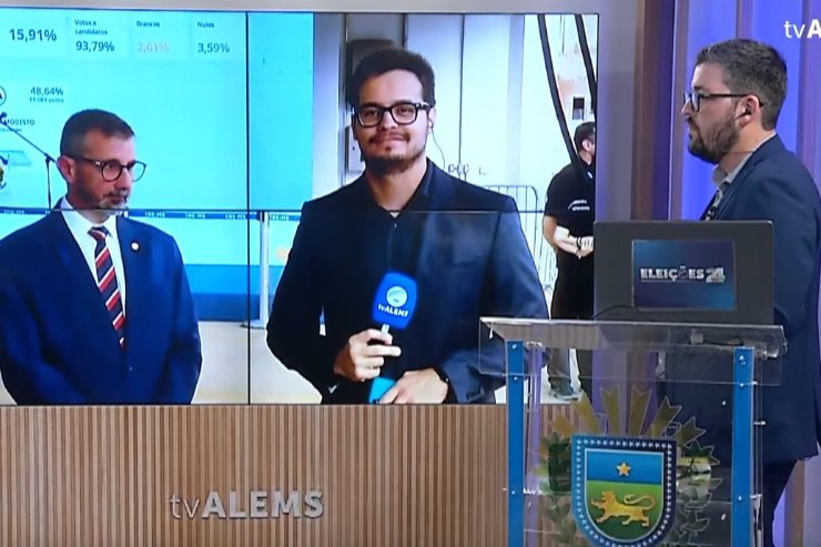 Imagem: Pela primeira vez, a TV e Rádio ALEMS fizeram a cobertura completa das eleições municipais, trazendo em tempo real a apuração