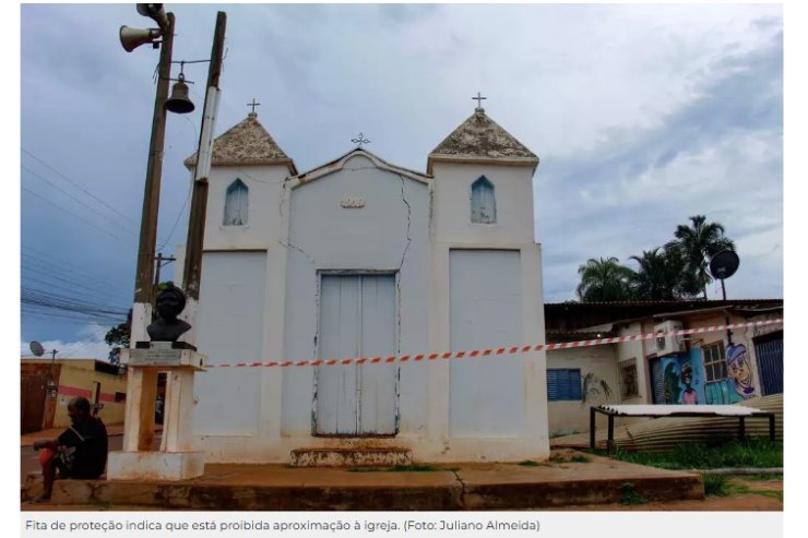 Imagem: Abandonada, igreja de São Benedito, patrimônio histórico de MS, na Comunidade Quilombola Tia Eva, em Campo Grande