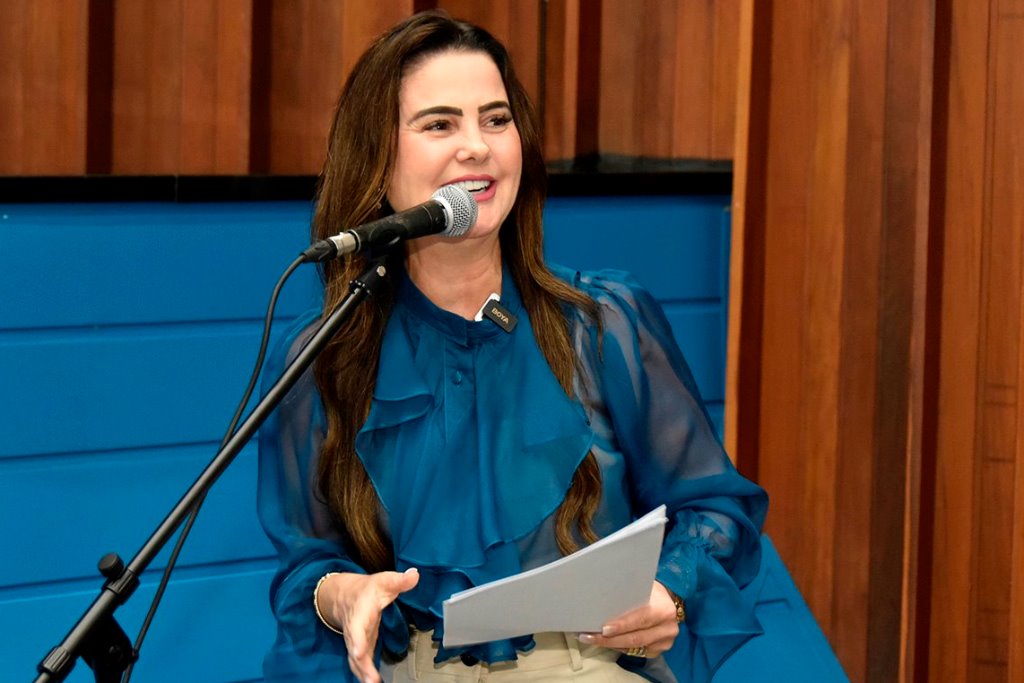 Imagem: Deputada Mara Caseiro, autora da proposta, durante sessão plenária na Assembleia Legislativa de Mato Grosso do Sul