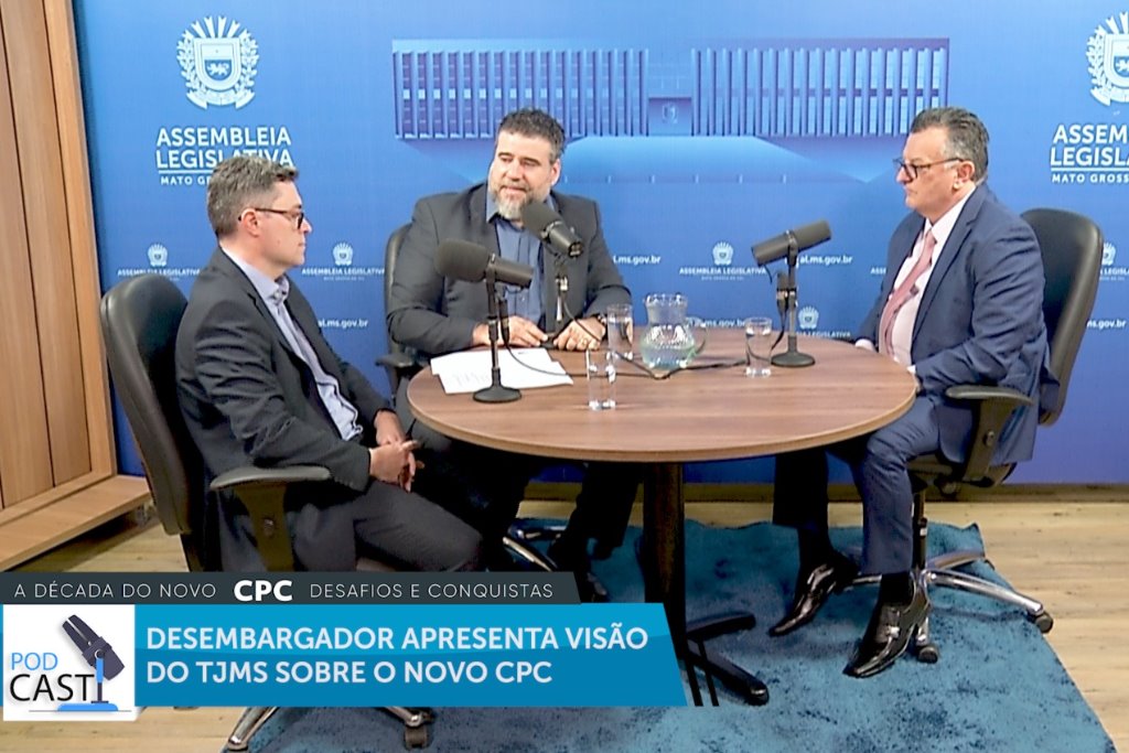 Imagem: Novo episódio do podcast “A Década do Novo CPC: Desafios e Conquistas” estreia nesta semana na TV ALEMS