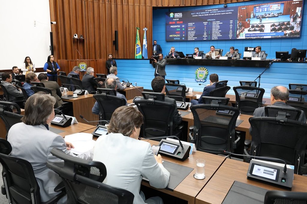 Imagem: Plenário do Palácio Guaicurus, onde são aprovados e votados os projetos pautadas na Ordem do Dia