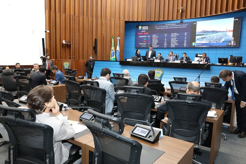 Imagem: Plenário do Palácio Guaicurus, onde são aprovados e votados os projetos pautadas na Ordem do Dia